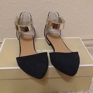 Black Ankle Strap Flats